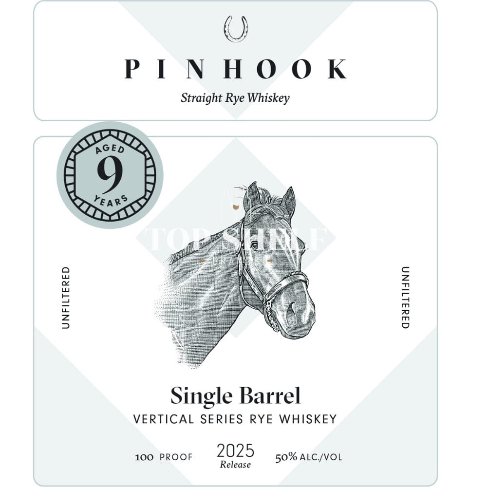 Pinhook Single Barrel Vertical Series 9 Year Old Rye 2025 Release Rye Whiskey Pinhook Bourbon