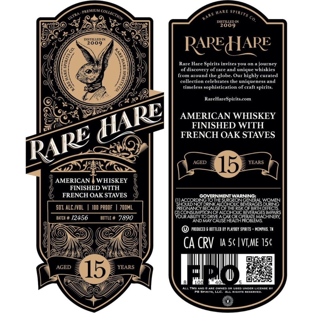 Rare Hare 15 Year Old Whiskey Finished With French Oak Staves American Whiskey Rare Hare Spirits
