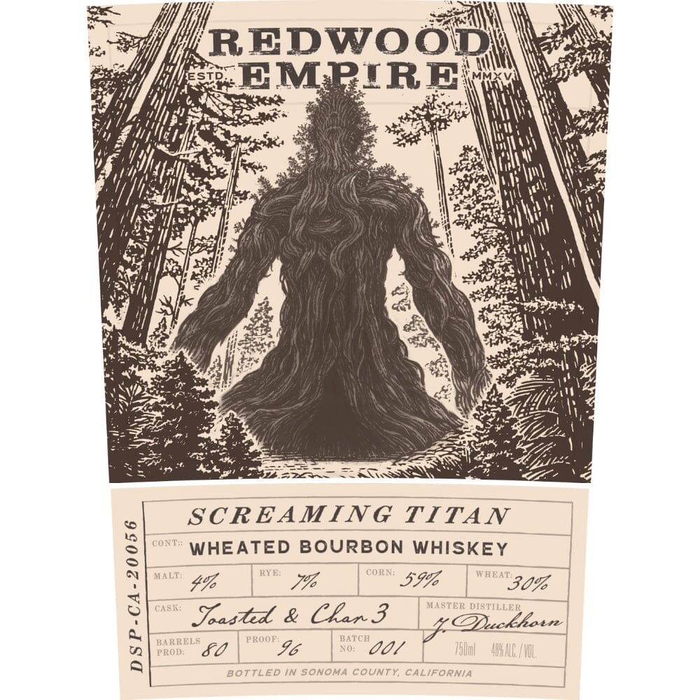 Redwood Empire Screaming Titan Wheated Bourbon Wheated Bourbon Redwood Empire Whiskey