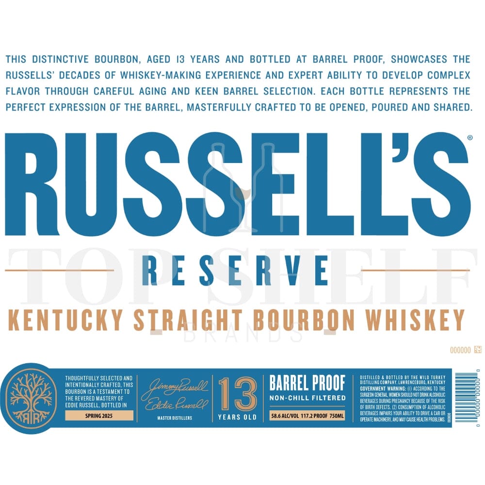 Russell’s Reserve 13 Year Old Spring 2025 Bourbon Bourbon Russell’s Reserve