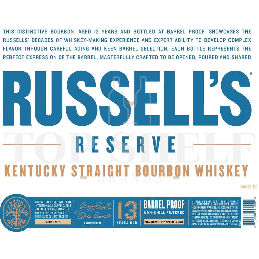 Russell’s Reserve 13 Year Old Spring 2025 Bourbon Bourbon Russell’s Reserve