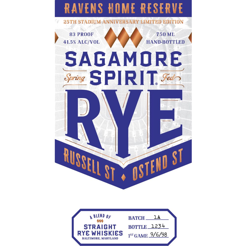Sagamore Spirit Ravens Home Reserve Rye Whiskey Rye Whiskey Sagamore Spirit