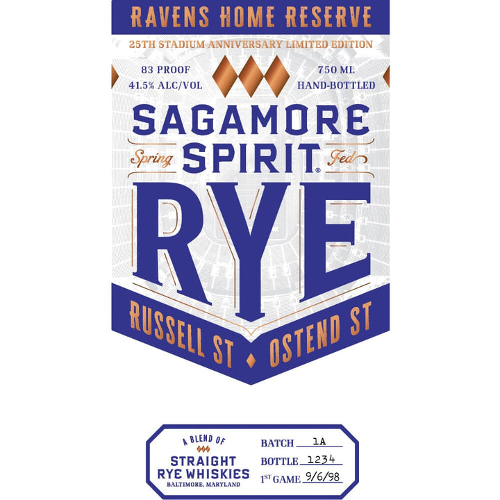 Sagamore Spirit Ravens Home Reserve Rye Whiskey Rye Whiskey Sagamore Spirit