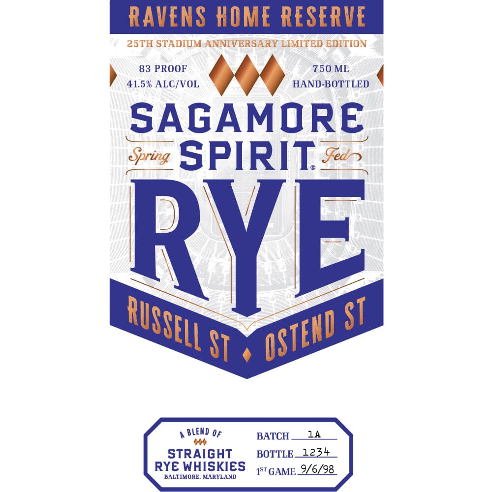Sagamore Spirit Ravens Home Reserve Rye Whiskey Rye Whiskey Sagamore Spirit 