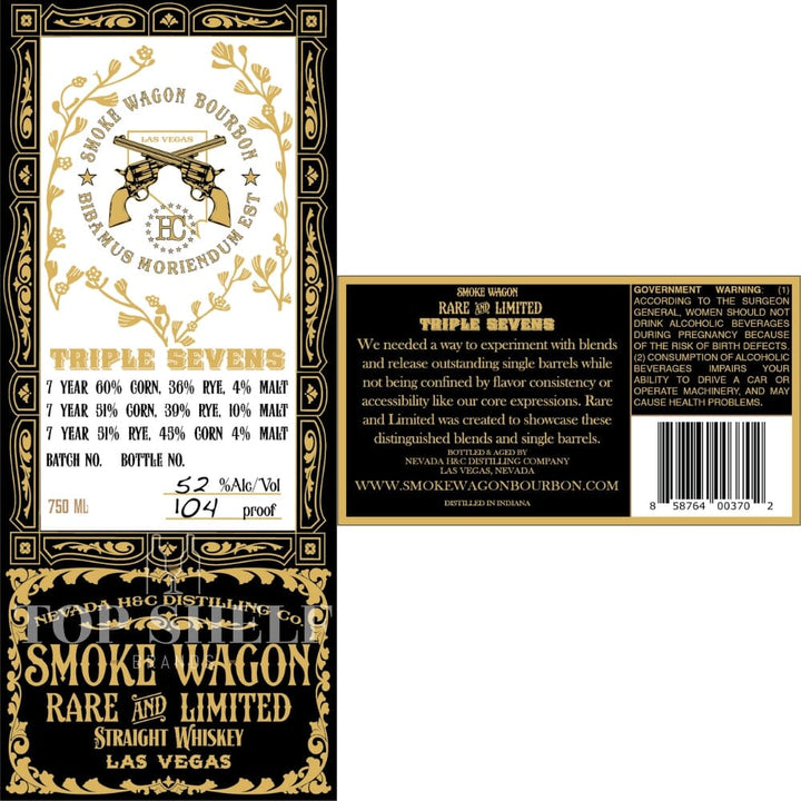 Smoke Wagon Triple Sevens Straight Whiskey Straight American Whiskey Smoke Wagon Bourbon