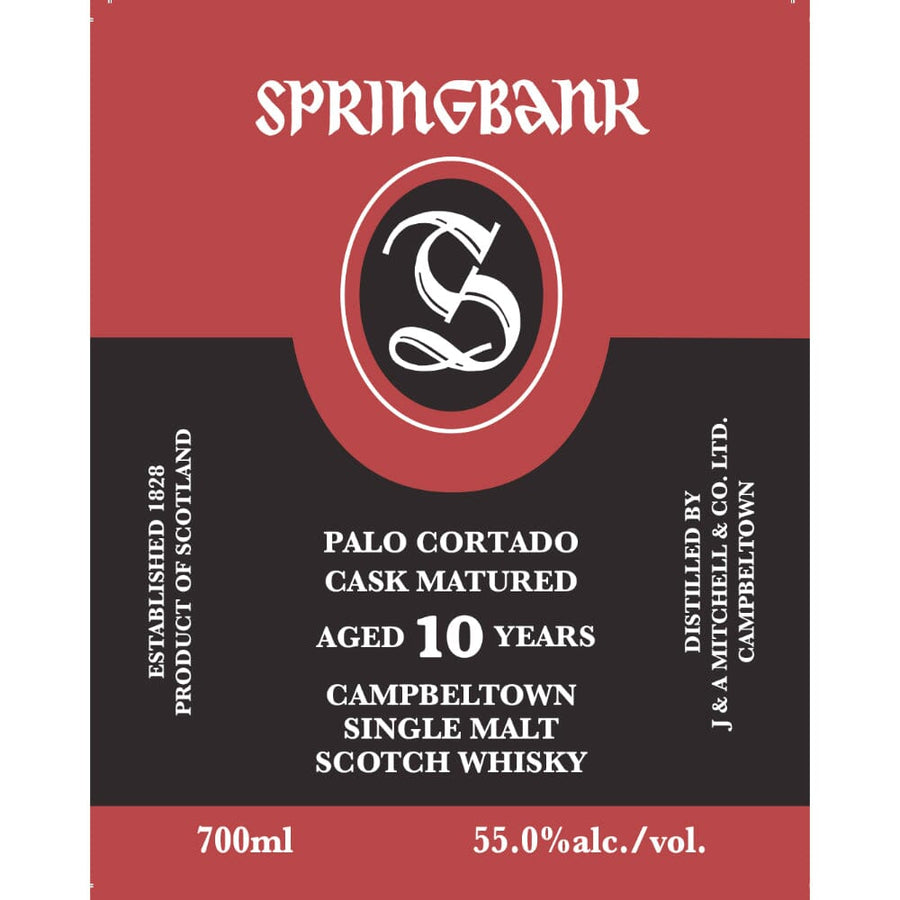 Springbank Palo Cortado Cask Matured 10 Year Old Scotch Springbank