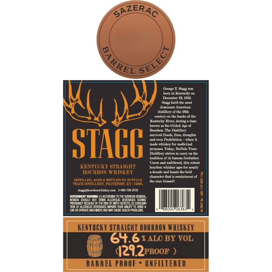 Stagg Straight Bourbon Sazerac Barrel Select Scotch Stagg