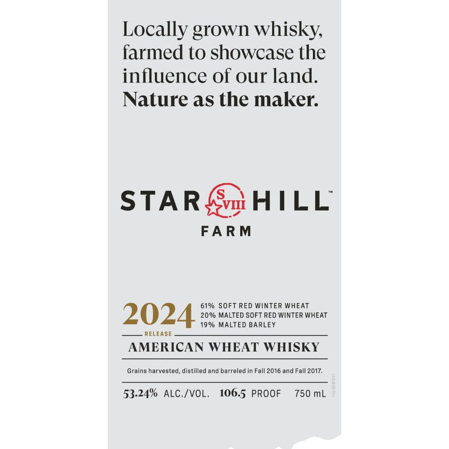 Star Hill Farm 2024 Release American Wheat Whiskey Wheat Whiskey Maker's Mark