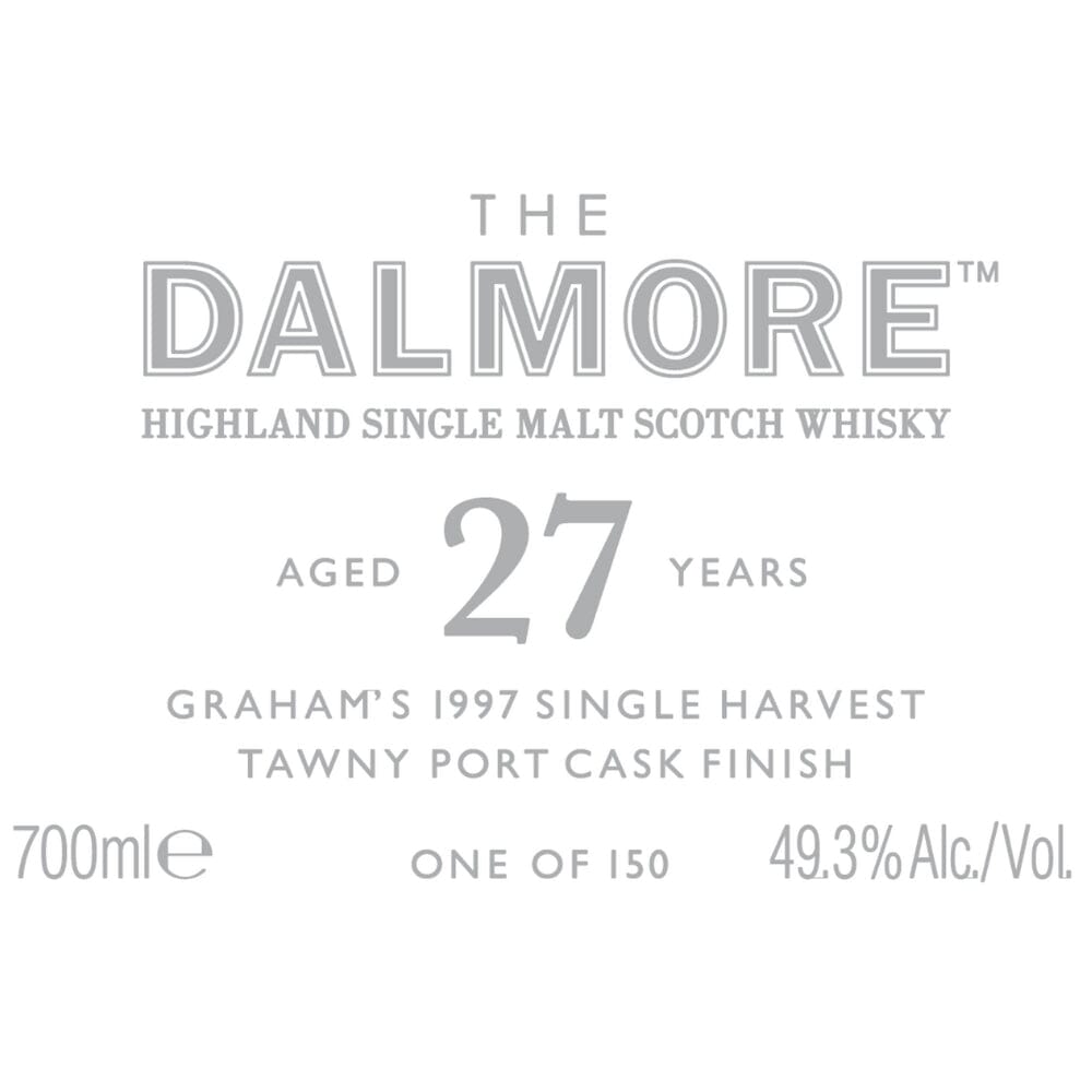 The Dalmore 27 Year Old Graham’s 1997 Single Harvest Tawny Port Cask Scotch The Dalmore