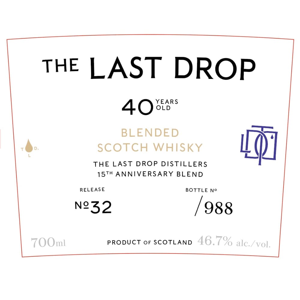 The Last Drop Release No. 32 40 Year Old Scotch Whisky The Last Drop Distillers