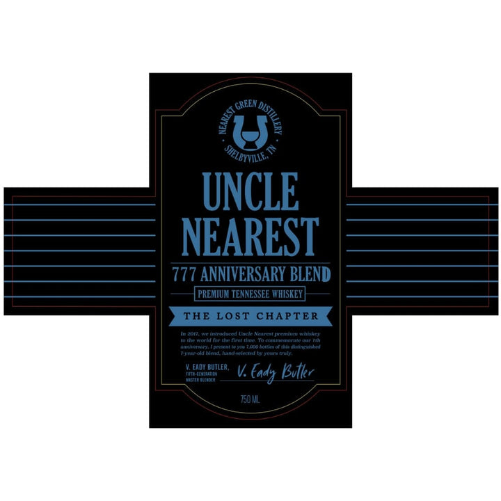Uncle Nearest 777 Anniversary Blend The Lost Chapter Tennessee Whiskey Uncle Nearest
