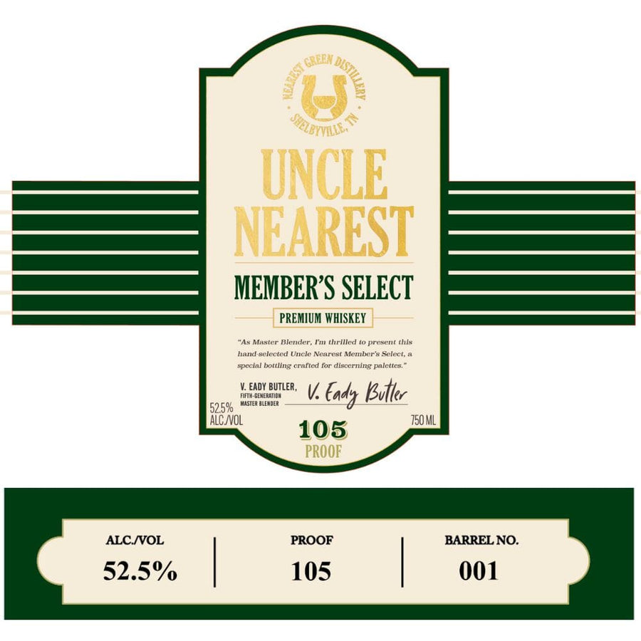 Uncle Nearest Member’s Select Tennessee Whiskey Uncle Nearest