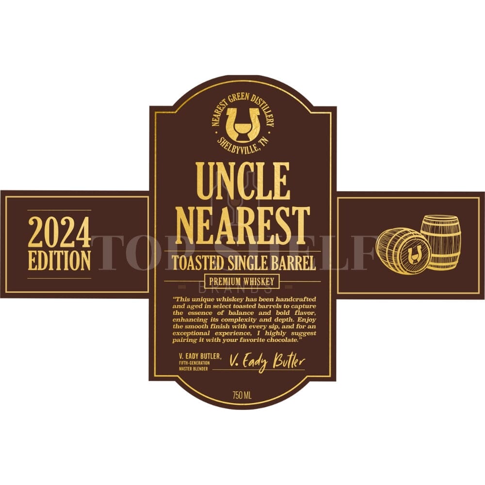 Uncle Nearest Toasted Single Barrel 2024 Edition Tennessee Whiskey Uncle Nearest