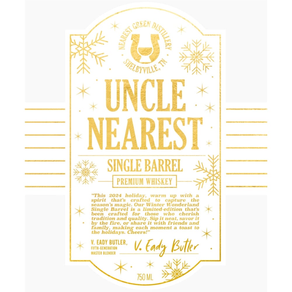 Uncle Nearest Winter Wonderland Single Barrel Whiskey Tennessee Whiskey Uncle Nearest