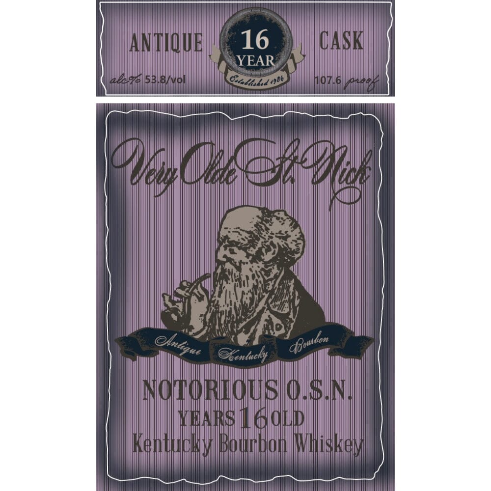 Very Olde St. Nick Notorious O.S.N. 16 Year Old Kentucky Bourbon Bourbon Very Olde St. Nick