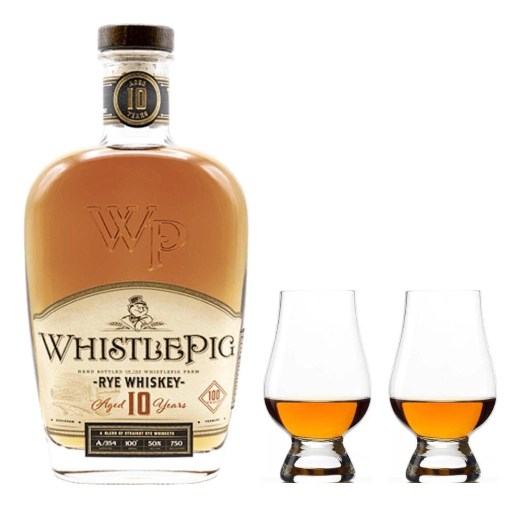 WhistlePig 10 Year Rye & Glencairn Whiskey Glass Set Rye Whiskey WhistlePig