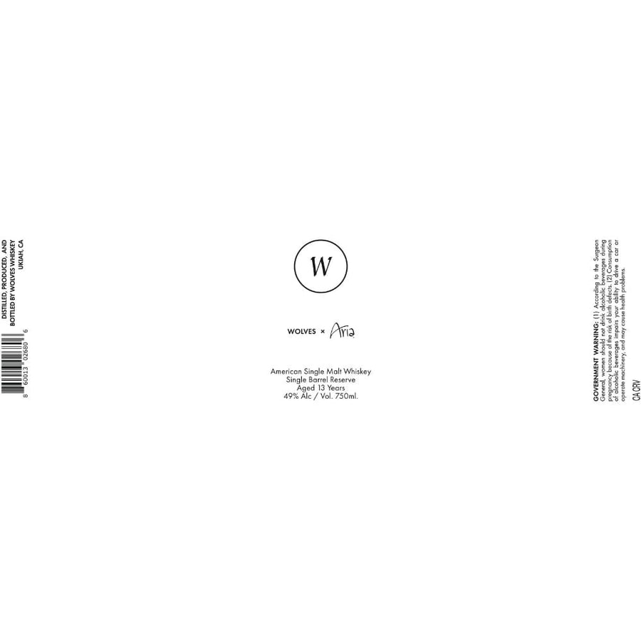 Wolves X ARIA 13 Year Old Single Malt American Single Malt Whiskey Wolves Whiskey