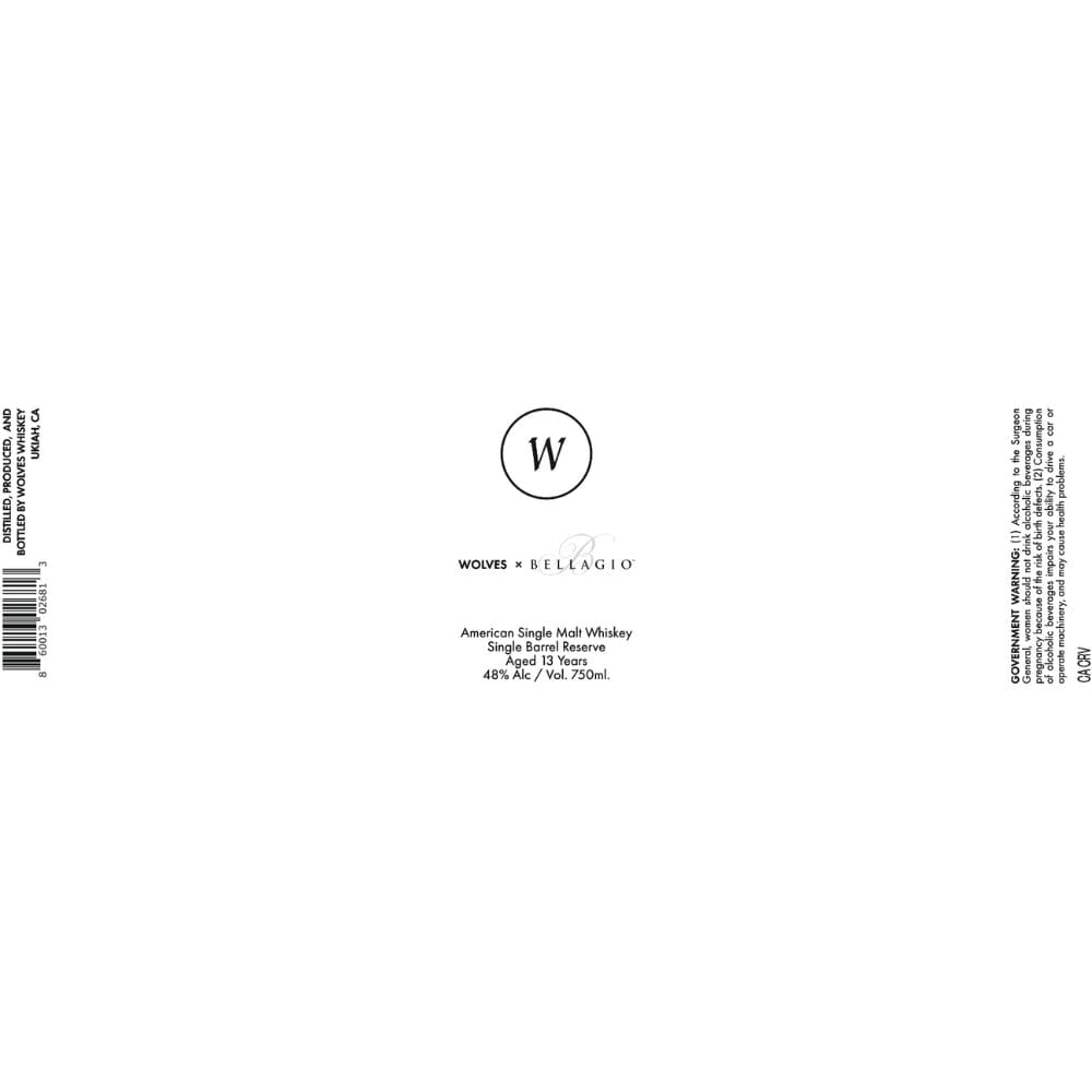 Wolves X Bellagio 13 Year Old Single Malt American Single Malt Whiskey Wolves Whiskey