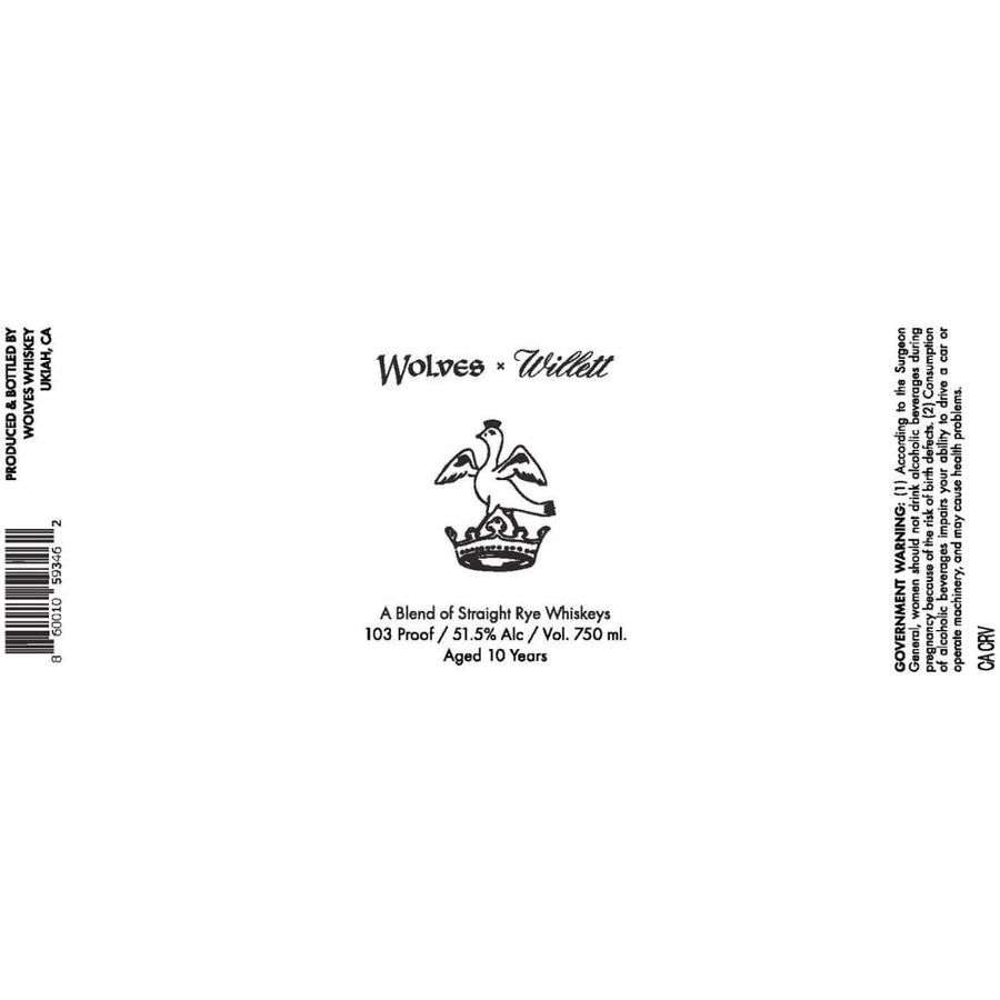 Wolves X Willett 10 Year Old Straight Rye Whiskey Rye Whiskey Wolves Whiskey