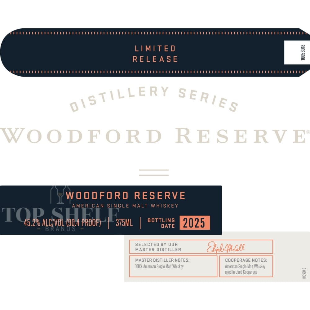 Woodford Reserve Distillery Series American Single Malt 2025 Release Single Malt Whiskey Woodford Reserve