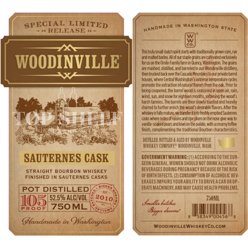 Woodinville Sauternes Cask Finished Bourbon Bourbon Woodinville