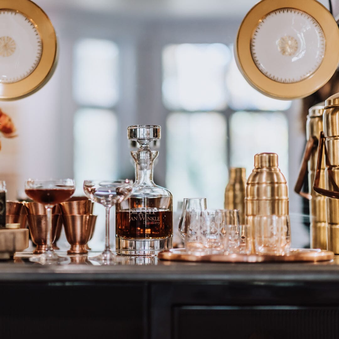 Old Rip Van Winkle Decanter & Set of 2 Rocks Glasses Home & Bar Pappy & Company