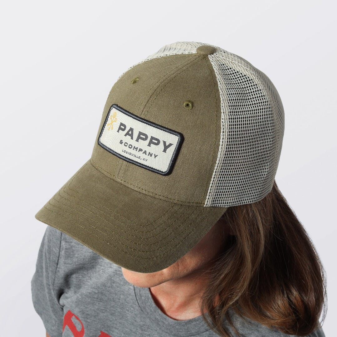 Pappy & Company Trucker Hat in Olive Apparel & Gear Pappy & Company