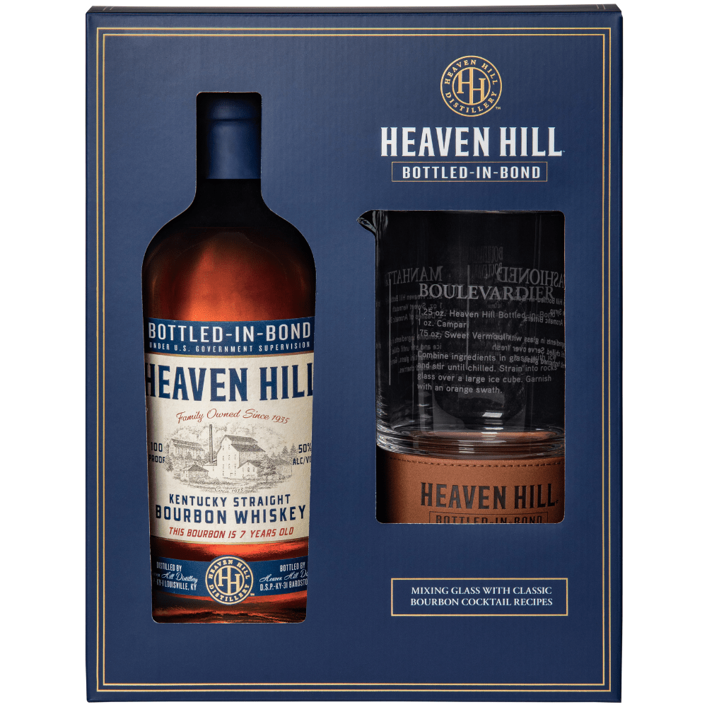Heaven Hill 7 Year Bottled In Bond Gift Pack W/ Mixing Glass