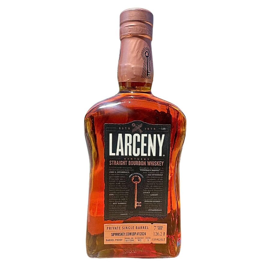 Larceny x Sip Whiskey 7 Year Old Barrel Proof Bourbon 126.2 Proof Bourbon Larceny Bourbon