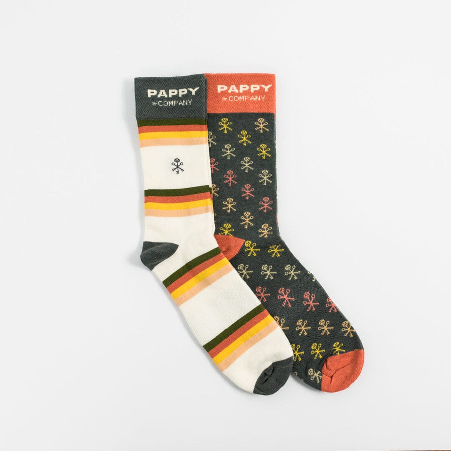 Pappy & Company Keys & Stripes Sock Set Apparel & Gear Pappy & Company Small/Medium (Women's 6-9.5/Men’s 5-8)