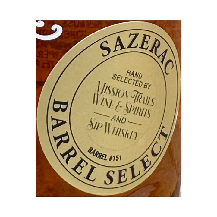 Sazerac Rye Sip Whiskey Single Barrel Select Rye Whiskey Sazerac