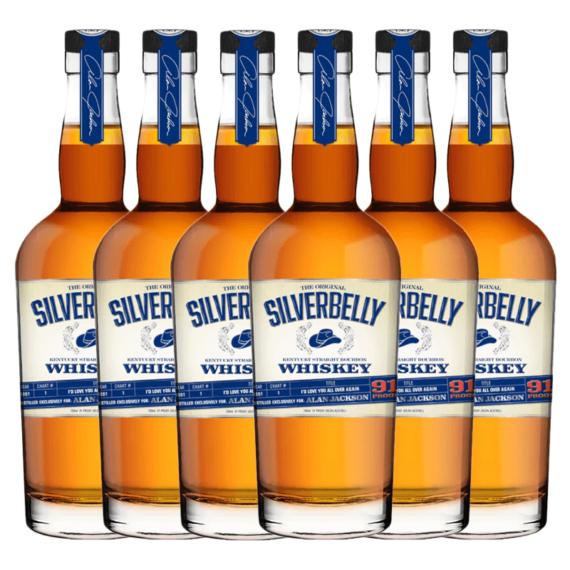 Silverbelly Kentucky Straight Bourbon Whiskey by Alan Jackson Kentucky Straight Bourbon Whiskey Silverbelly Whiskey 6 Pack