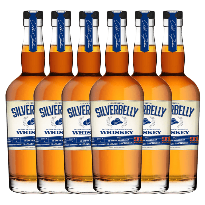 Silverbelly Kentucky Straight Bourbon Whiskey by Alan Jackson Kentucky Straight Bourbon Whiskey Silverbelly Whiskey 6 Pack