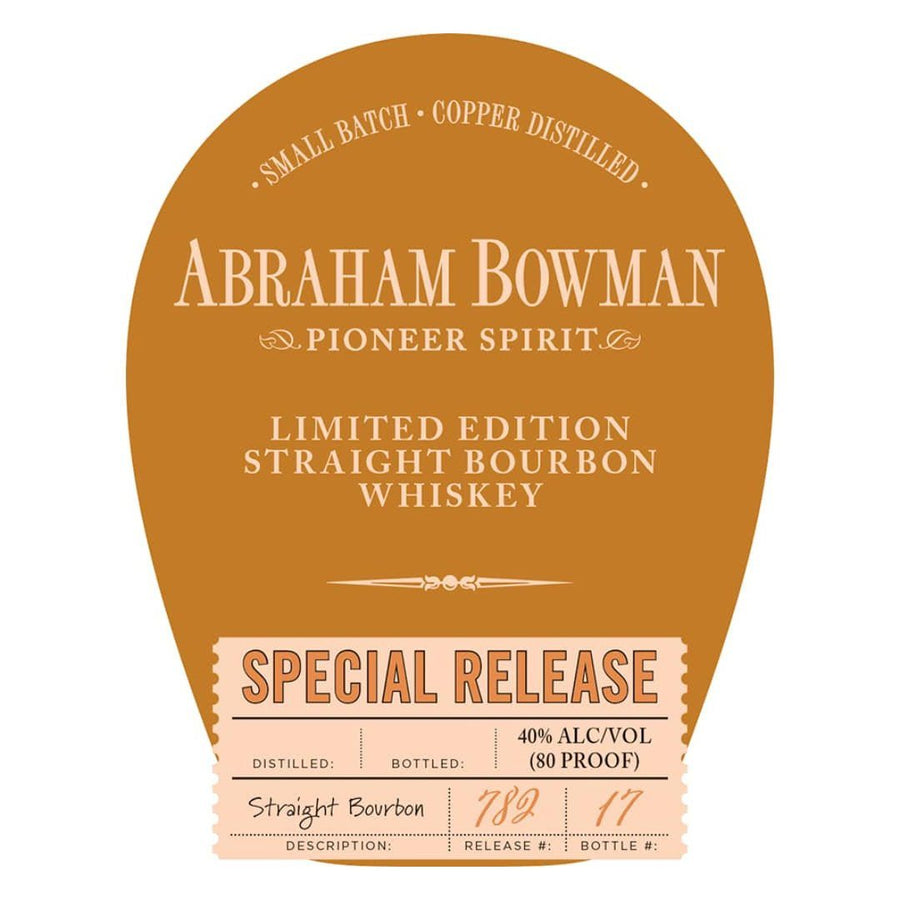 Abraham Bowman Limited Edition Straight Bourbon Whiskey Straight Bourbon Whiskey Abraham Bowman