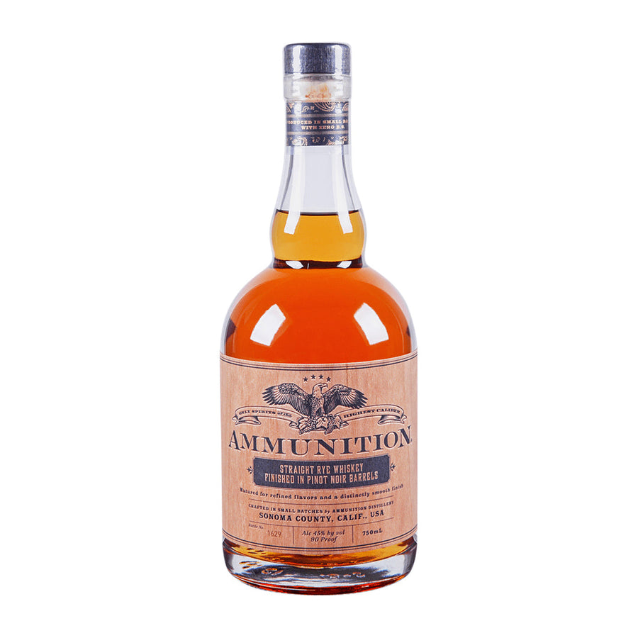 Ammunition Straight Rye Whiskey Finished in Pinot Noir Barrels Straight Rye Whiskey Ammunition