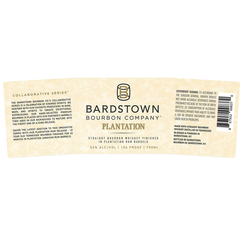 Bardstown Bourbon Company Plantation Rum Finish Straight Bourbon Whiskey Bardstown Bourbon Company