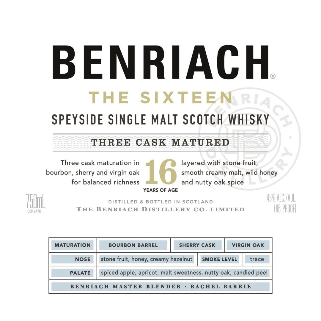 Benriach The Sixteen Three Cask Matured Scotch Whisky BenRiach