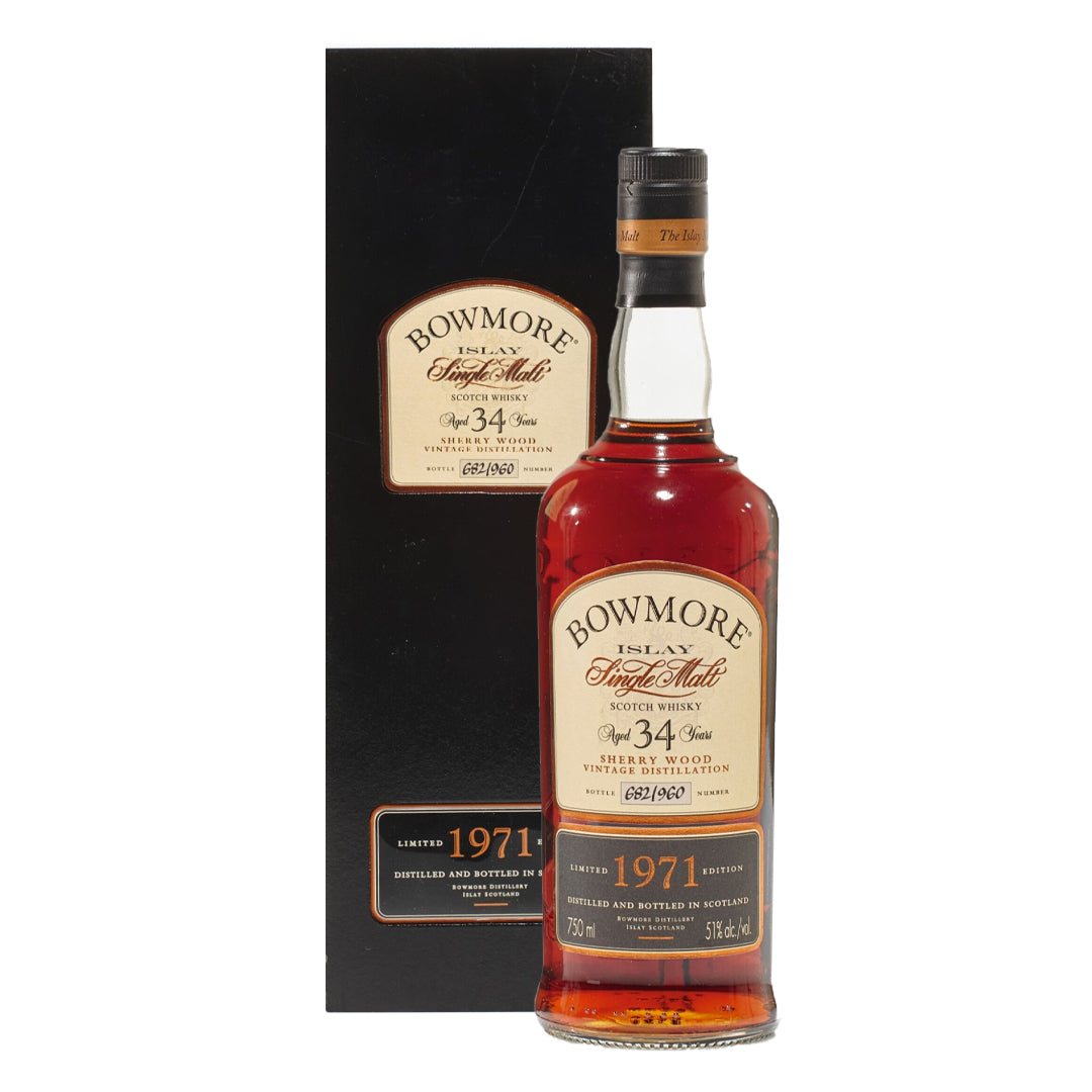 Bowmore 34 Year Old Distilled 1971 Limited Edition Islay Single Malt Scotch Whisky Bowmore