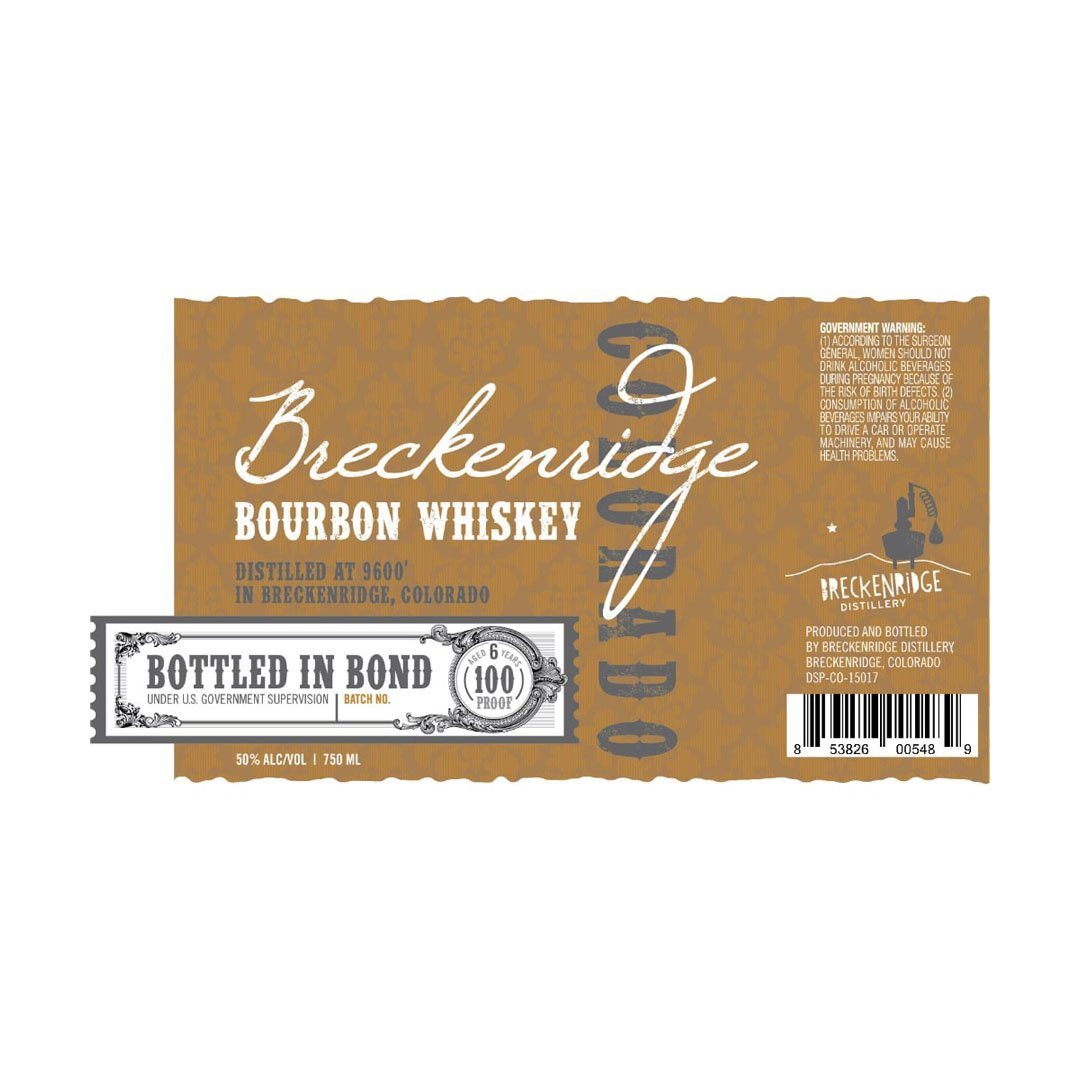 Breckenridge Bourbon Whiskey Bottled In Bond Bourbon Whiskey Breckenridge Bourbon