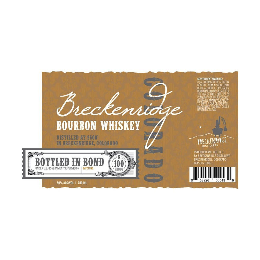 Breckenridge Bourbon Whiskey Bottled In Bond Bourbon Whiskey Breckenridge Bourbon