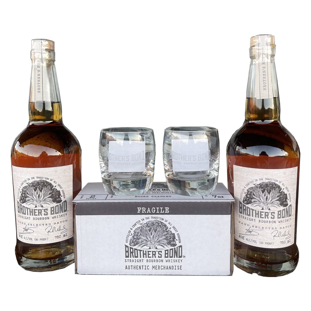 Brother's Bond Bourbon Bundle with Brother's Bond Rocks Glasses Bundle Brother's Bond Distilling Company