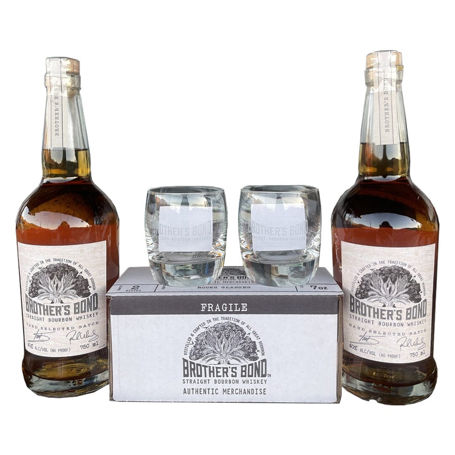 Brother's Bond Bourbon Bundle with Brother's Bond Rocks Glasses Bundle Brother's Bond Distilling Company