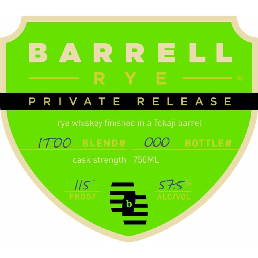 Barrell Rye Private Release Finished in a Tokaji Barrel Rye Whiskey Barrell Craft Spirits