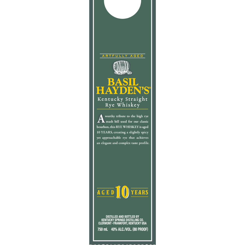 Basil Hayden’s 10 Year Old Rye Rye Whiskey Basil Hayden's