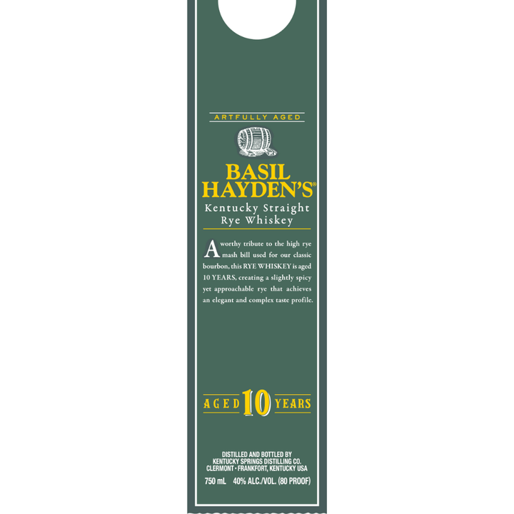 Basil Hayden’s 10 Year Old Rye Rye Whiskey Basil Hayden's