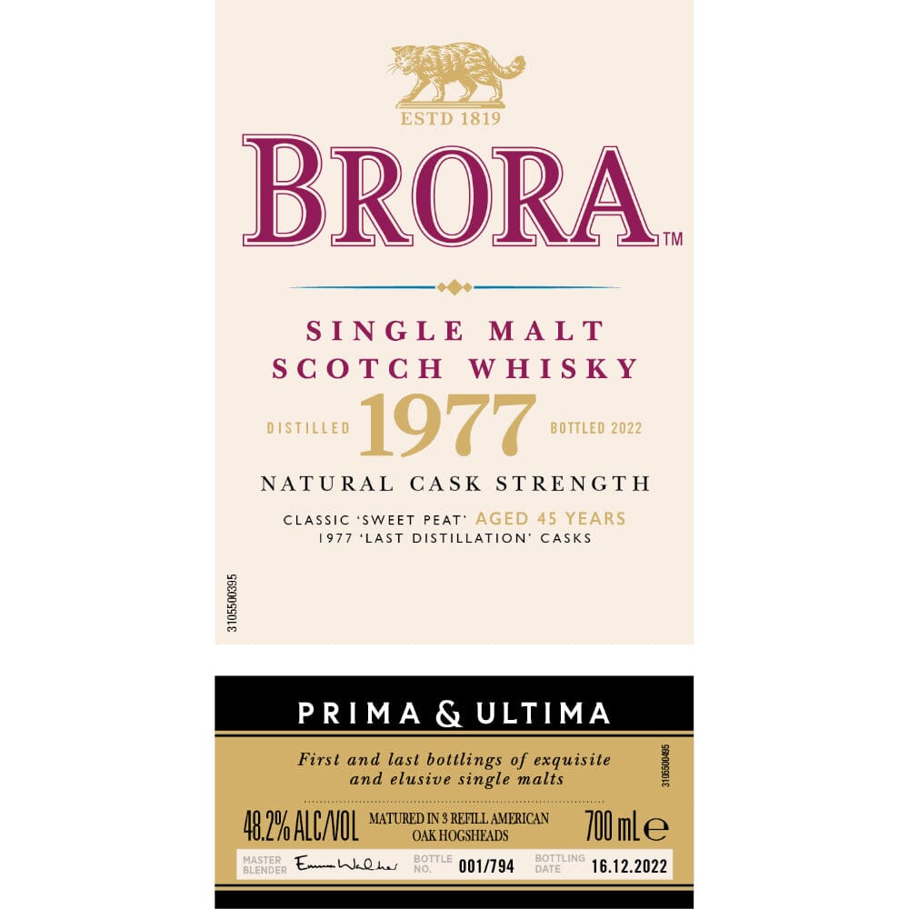 Brora 1977 Prima & Ultima Single Malt Scotch 45 Year Old Scotch Prima & Ultima Collection