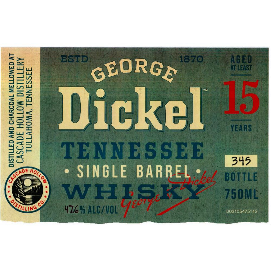 George Dickel Single Barrel 15 Year Old American Whiskey George Dickel