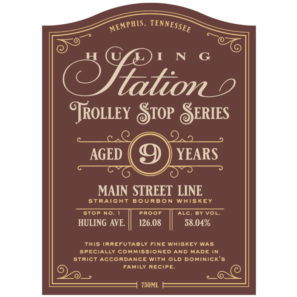 Huling Station Trolley Stop Series 9 Year Old Main Street Line Straight Bourbon Bourbon Huling Station