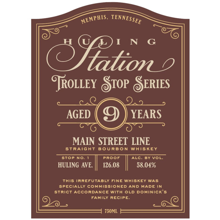 Huling Station Trolley Stop Series 9 Year Old Main Street Line Straight Bourbon Bourbon Huling Station