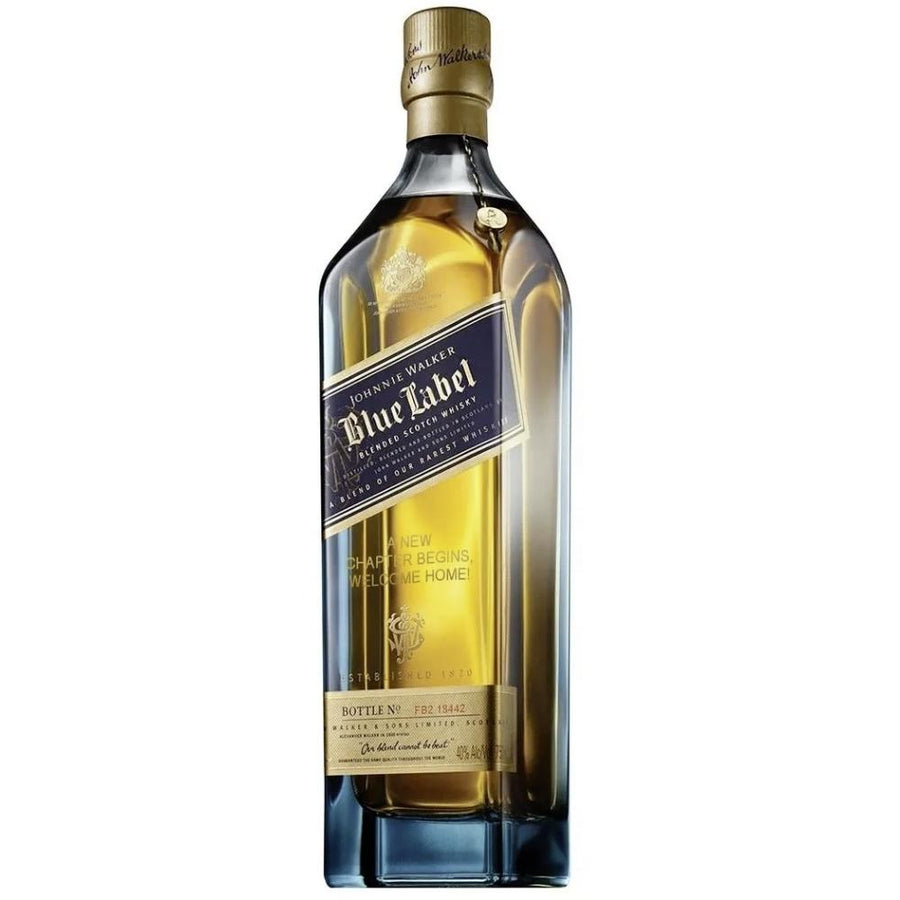 Johnnie Walker Blue Label 'To a New Year And a New Path' Engraved Bottle Scotch Johnnie Walker
